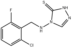 4-[(2-chloro-6-fluorobenzyl)amino]-2,4-dihydro-3H-1,2,4-triazole-3-thione 结构式