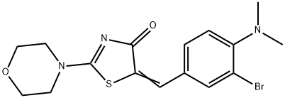 (5E)-5-[3-bromo-4-(dimethylamino)benzylidene]-2-(morpholin-4-yl)-1,3-thiazol-4(5H)-one 结构式