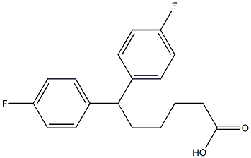 6,6-双(4-氟苯基)-正己酸 结构式
