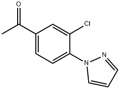 1-(3-Chloro-4-(1H-pyrazol-1-yl)phenyl)ethanone 结构式