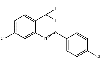 (E)-5-chloro-N-(4-chlorobenzylidene)-2-(trifluoromethyl)aniline 结构式