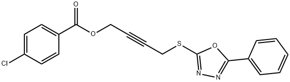 4-[(5-phenyl-1,3,4-oxadiazol-2-yl)sulfanyl]-2-butynyl 4-chlorobenzoate 结构式