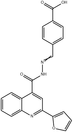 (E)-4-((2-(2-(furan-2-yl)quinoline-4-carbonyl)hydrazono)methyl)benzoic acid 结构式