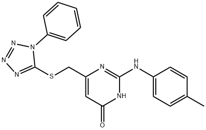 2-[(4-methylphenyl)amino]-6-{[(1-phenyl-1H-tetrazol-5-yl)sulfanyl]methyl}pyrimidin-4-ol 结构式