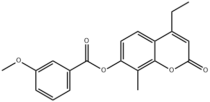 4-ethyl-8-methyl-2-oxo-2H-chromen-7-yl 3-methoxybenzoate 结构式