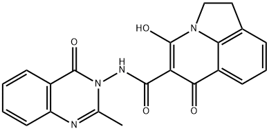 4-hydroxy-N-(2-methyl-4-oxoquinazolin-3(4H)-yl)-6-oxo-2,6-dihydro-1H-pyrrolo[3,2,1-ij]quinoline-5-carboxamide 结构式