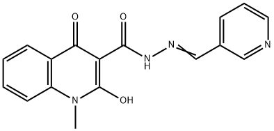 (E)-2-hydroxy-1-methyl-4-oxo-N'-(pyridin-3-ylmethylene)-1,4-dihydroquinoline-3-carbohydrazide 结构式