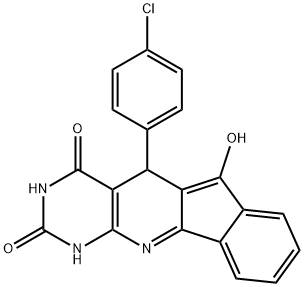 5-(4-chlorophenyl)-5H-indeno[2',1':5,6]pyrido[2,3-d]pyrimidine-2,4,6-triol 结构式
