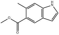 6-甲基-1H-吲哚-5-羧酸甲酯 结构式