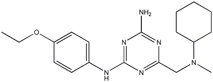 6-{[cyclohexyl(methyl)amino]methyl}-N-(4-ethoxyphenyl)-1,3,5-triazine-2,4-diamine 结构式