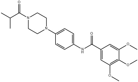 3,4,5-trimethoxy-N-{4-[4-(2-methylpropanoyl)piperazin-1-yl]phenyl}benzamide 结构式
