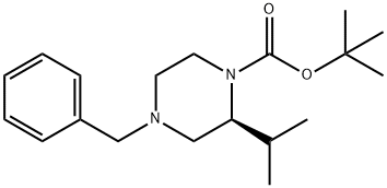 (S)-4-苄基-2-异丙基哌嗪-1-甲酸叔丁酯 结构式