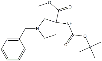 methyl 1-benzyl-3-(tert-butoxycarbonylamino)pyrrolidine-3-carboxylate 结构式