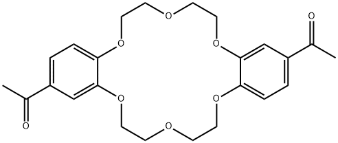 1,1'-(6,7,9,10,17,18,20,21-octahydrodibenzo[b,k][1,4,7,10,13,16]hexaoxacyclooctadecine-2,13-diyl)diethanone 结构式