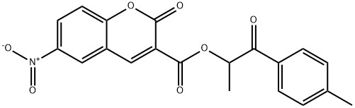 1-oxo-1-(p-tolyl)propan-2-yl 6-nitro-2-oxo-2H-chromene-3-carboxylate 结构式