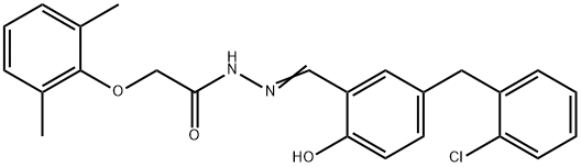 N'-{(E)-[5-(2-chlorobenzyl)-2-hydroxyphenyl]methylidene}-2-(2,6-dimethylphenoxy)acetohydrazide 结构式