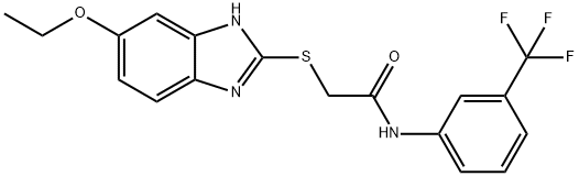 2-[(5-ethoxy-1H-benzimidazol-2-yl)sulfanyl]-N-[3-(trifluoromethyl)phenyl]acetamide 结构式