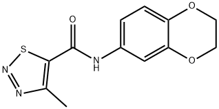 N-(2,3-dihydro-1,4-benzodioxin-6-yl)-4-methyl-1,2,3-thiadiazole-5-carboxamide 结构式