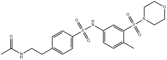 N-[2-(4-{[4-methyl-3-(morpholin-4-ylsulfonyl)phenyl]sulfamoyl}phenyl)ethyl]acetamide 结构式