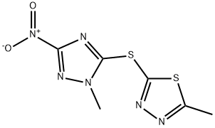 2-({3-nitro-1-methyl-1H-1,2,4-triazol-5-yl}sulfanyl)-5-methyl-1,3,4-thiadiazole 结构式