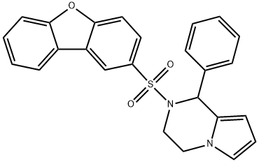 2-(dibenzo[b,d]furan-2-ylsulfonyl)-1-phenyl-1,2,3,4-tetrahydropyrrolo[1,2-a]pyrazine 结构式