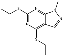 4,6-Bis(ethylthio)-1-methyl-1H-pyrazolo[3,4-d]pyrimidine 结构式