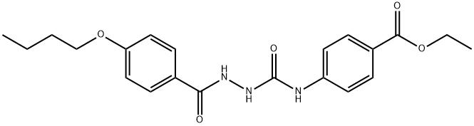 ethyl 4-(2-(4-butoxybenzoyl)hydrazinecarboxamido)benzoate 结构式