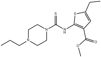 methyl 5-ethyl-2-(4-propylpiperazine-1-carbothioamido)thiophene-3-carboxylate 结构式