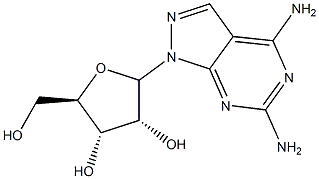 4,6-Diamino-1-(-D-ribofuranosyl)-1H-pyrazolo[3,4-d]pyrimidine 结构式
