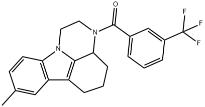 (8-methyl-3a,4,5,6-tetrahydro-1H-pyrazino[3,2,1-jk]carbazol-3(2H)-yl)(3-(trifluoromethyl)phenyl)methanone 结构式