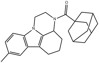 adamantan-1-yl(8-methyl-3a,4,5,6-tetrahydro-1H-pyrazino[3,2,1-jk]carbazol-3(2H)-yl)methanone 结构式