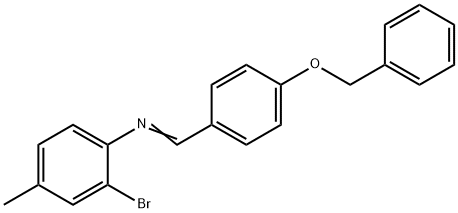 N-(4-BENZYLOXYBENZYLIDENE)-2-BROMO-4-METHYLANILINE 结构式