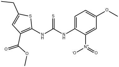 methyl 5-ethyl-2-(3-(4-methoxy-2-nitrophenyl)thioureido)thiophene-3-carboxylate 结构式