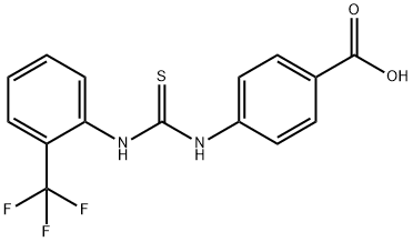 4-(3-(2-(trifluoromethyl)phenyl)thioureido)benzoic acid 结构式