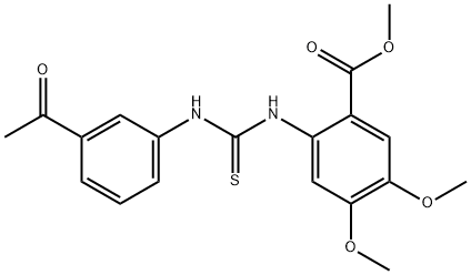 methyl 2-(3-(3-acetylphenyl)thioureido)-4,5-dimethoxybenzoate 结构式