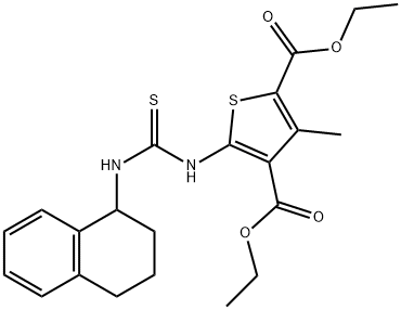 diethyl 3-methyl-5-(3-(1,2,3,4-tetrahydronaphthalen-1-yl)thioureido)thiophene-2,4-dicarboxylate 结构式