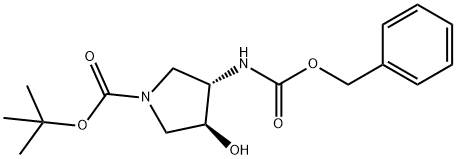 (3S,4S)-1-BOC-4-(CBZ-氨基)-3-吡咯烷醇 结构式