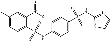 4-甲基-2-硝基-N-(4-(N-(噻唑-2-基)氨磺酰基)苯基)苯磺酰胺 结构式