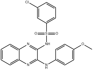 3-chloro-N-{3-[(4-methoxyphenyl)amino]quinoxalin-2-yl}benzenesulfonamide 结构式