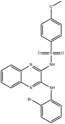 N-{3-[(2-bromophenyl)amino]quinoxalin-2-yl}-4-methoxybenzenesulfonamide 结构式