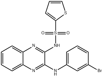 N-{3-[(3-bromophenyl)amino]quinoxalin-2-yl}thiophene-2-sulfonamide 结构式