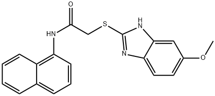 2-[(5-methoxy-1H-benzimidazol-2-yl)sulfanyl]-N-(naphthalen-1-yl)acetamide 结构式