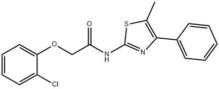 2-(2-chlorophenoxy)-N-(5-methyl-4-phenyl-1,3-thiazol-2-yl)acetamide 结构式