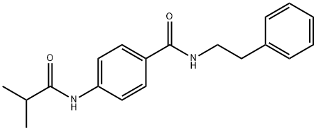 4-[(2-methylpropanoyl)amino]-N-(2-phenylethyl)benzamide 结构式