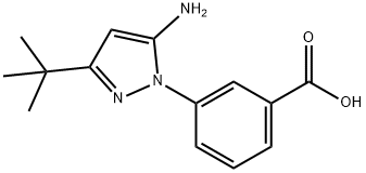 3-(5-氨基-3-(叔丁基)-1H-吡唑-1-基)苯甲酸 结构式