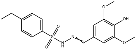 (Z)-4-ethyl-N'-(4-hydroxy-3,5-dimethoxybenzylidene)benzenesulfonohydrazide 结构式