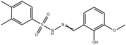 (Z)-N'-(2-hydroxy-3-methoxybenzylidene)-3,4-dimethylbenzenesulfonohydrazide 结构式