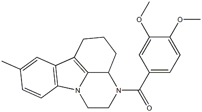 (3,4-dimethoxyphenyl)(8-methyl-3a,4,5,6-tetrahydro-1H-pyrazino[3,2,1-jk]carbazol-3(2H)-yl)methanone 结构式