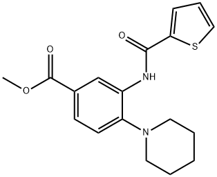 methyl 4-(piperidin-1-yl)-3-(thiophene-2-carboxamido)benzoate 结构式