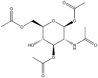 2-(乙酰氨基)-2-脱氧-BETA-D-吡喃葡萄糖 1,3,6-三乙酸酯 结构式